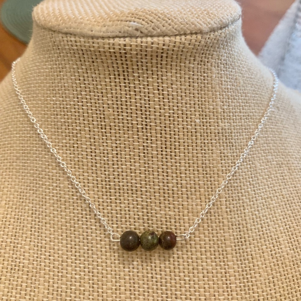 Bloodstone crystal necklace